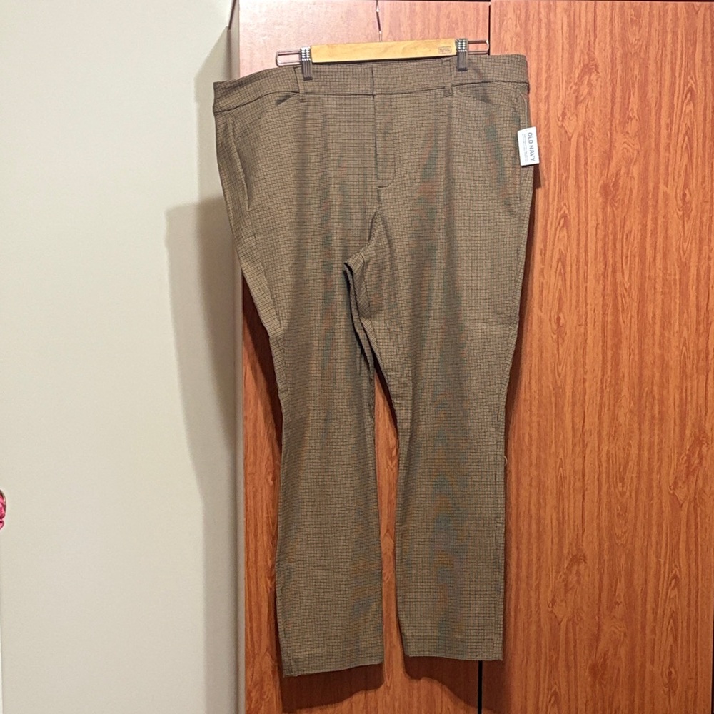 NWT Pixie Skinny High-Rise Brown Checkered Pants Perfect for Fall